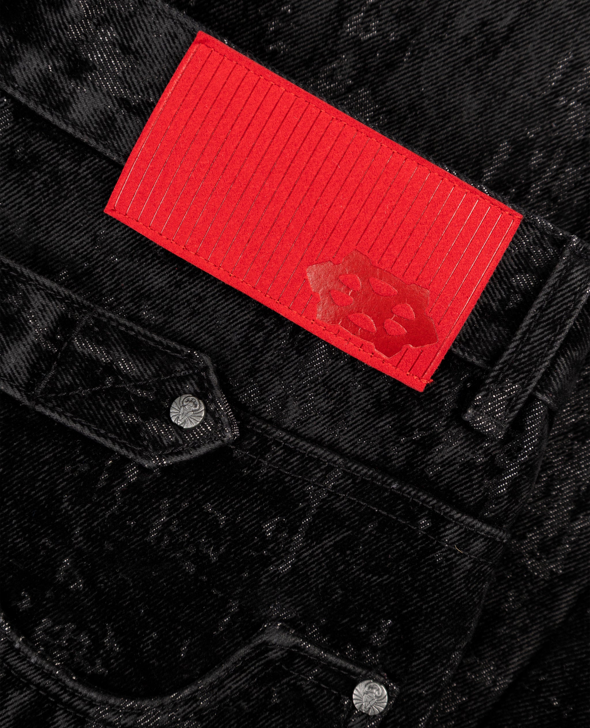 BLACK KNUCKLE BOOTCUT VELVET PANTS