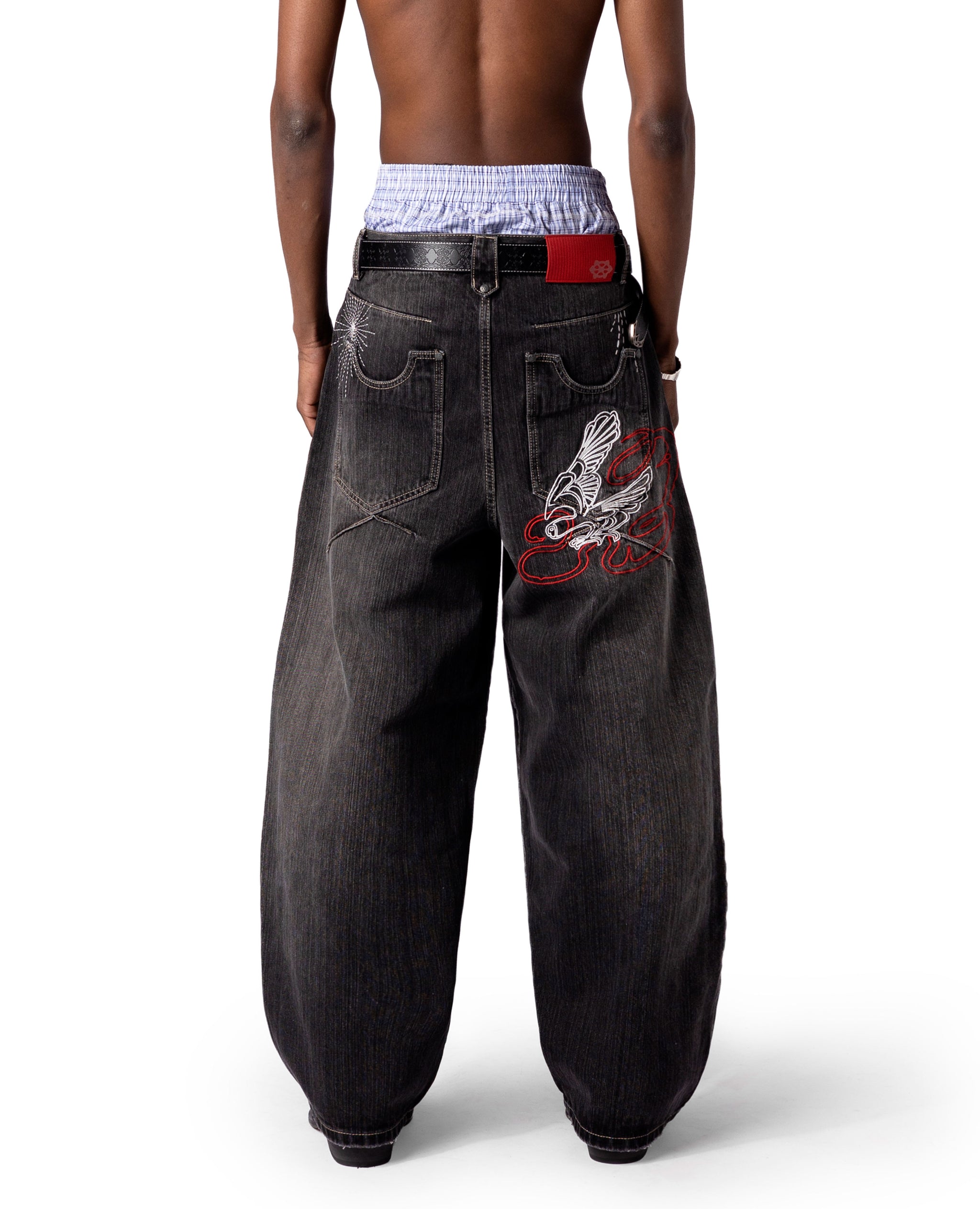 BLACK WILDLIFE LOOSE-FIT DENIM