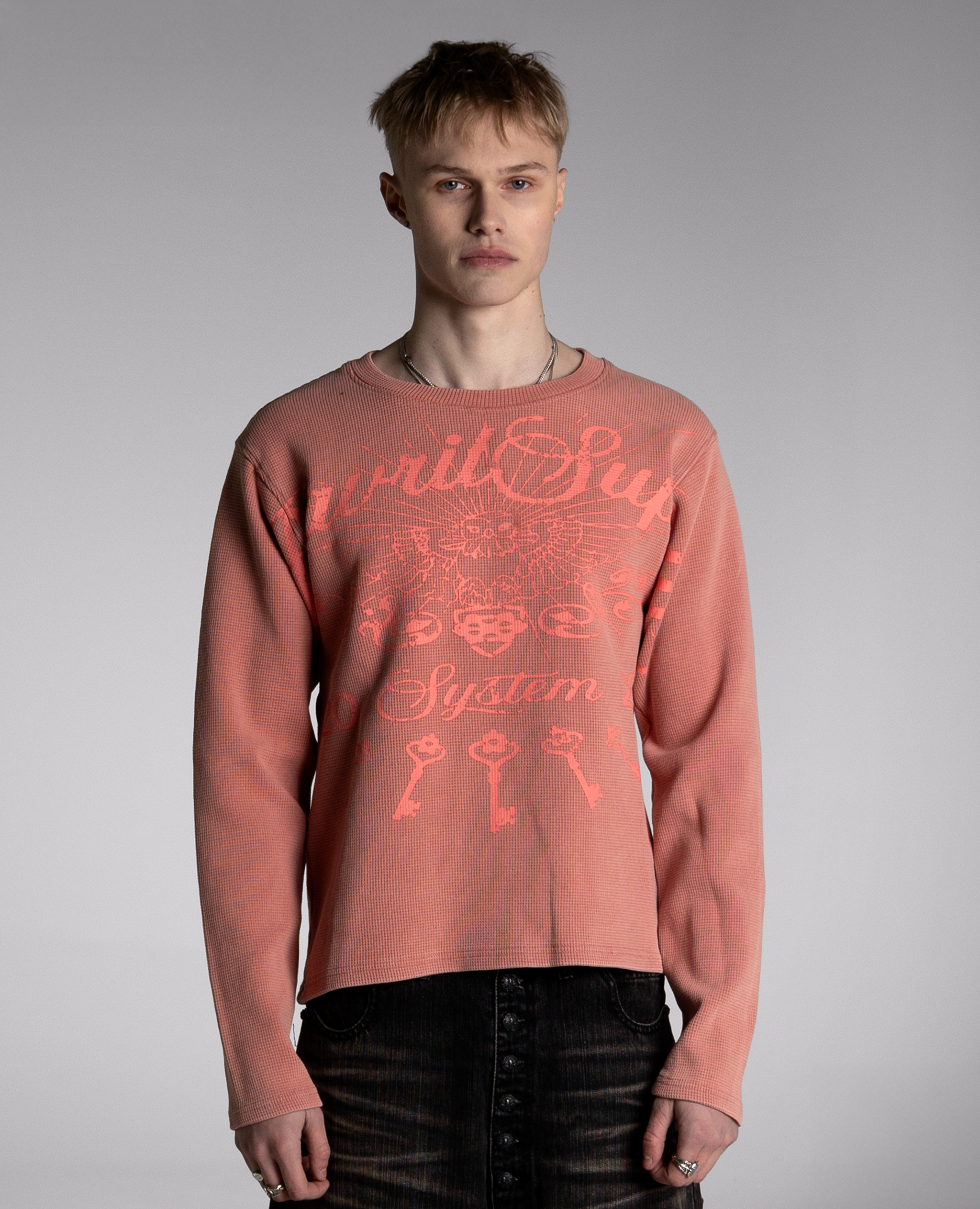 RED OPENING WAFFLE LONGSLEEVE
